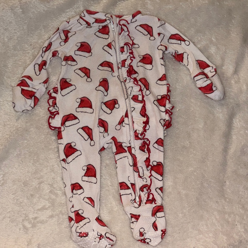 Caden Lane Red Santa Hat Kids One Piece